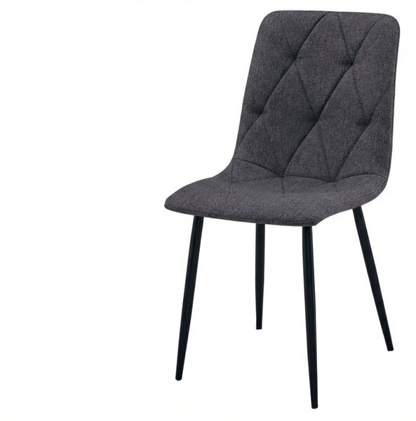 Scaun gri inchis LIBRA STONE GREY cu picioare negre