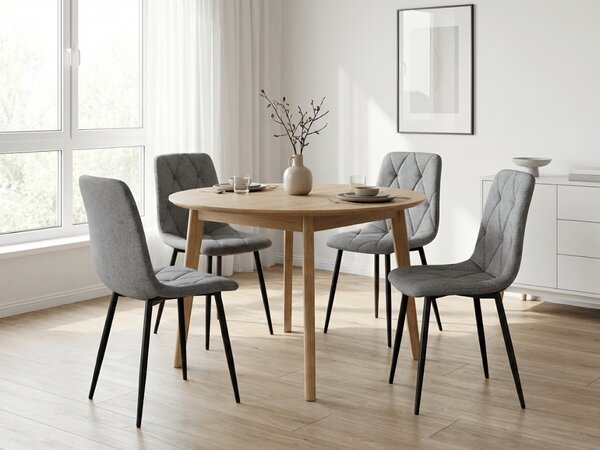 Scaun gri LIBRA PLATINUM GREY cu picioare negre