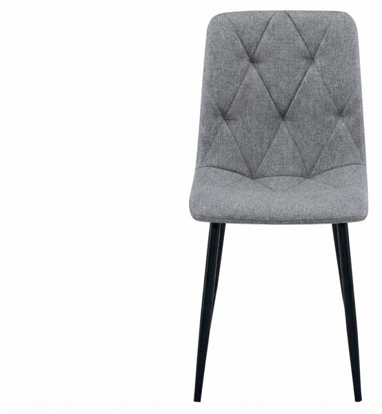 Scaun gri LIBRA PLATINUM GREY cu picioare negre