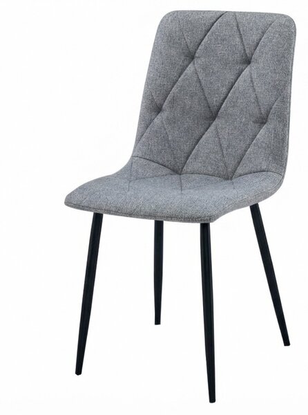 Scaun gri LIBRA PLATINUM GREY cu picioare negre