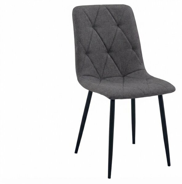Scaun gri inchis LIBRA STONE GREY cu picioare negre