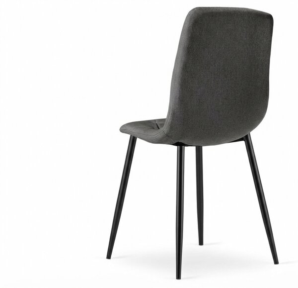 Scaun gri inchis LIBRA STONE GREY cu picioare negre