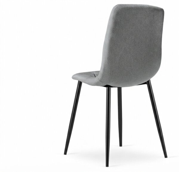 Scaun gri LIBRA PLATINUM GREY cu picioare negre