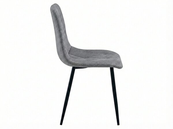 Scaun gri LIBRA PLATINUM GREY cu picioare negre