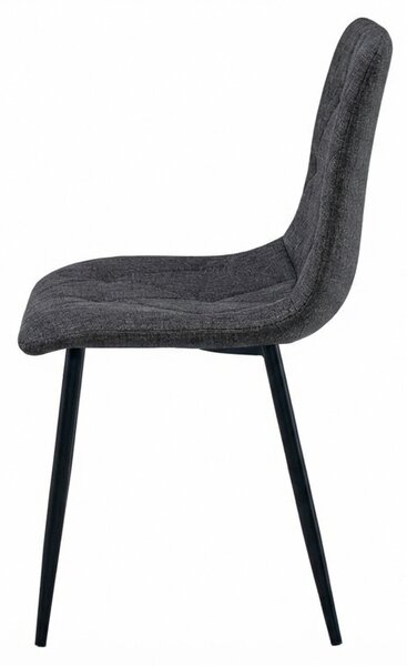 Scaun gri inchis LIBRA STONE GREY cu picioare negre