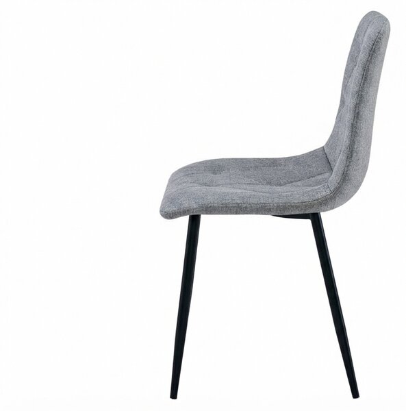 Scaun gri LIBRA PLATINUM GREY cu picioare negre