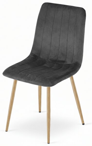 Scaun din catifea LAVA GRAPHITE GRAY, gri inchis