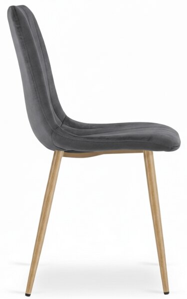 Scaun din catifea LAVA GRAPHITE GRAY, gri inchis