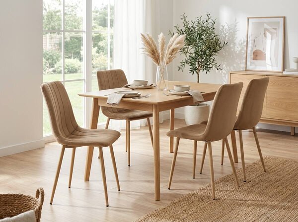 Scaun catifelat LAVA ALMOND BROWN maro
