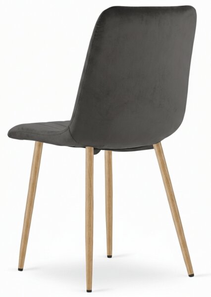 Scaun din catifea LAVA GRAPHITE GRAY, gri inchis