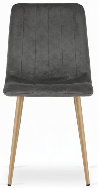 Scaun din catifea LAVA GRAPHITE GRAY, gri inchis
