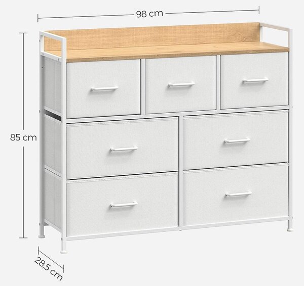 Dulap de depozitare, Songmics, Natural-Alb, 98x28.5x85 cm
