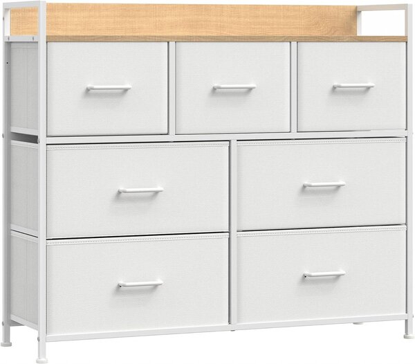 Dulap de depozitare, Songmics, Natural-Alb, 98x28.5x85 cm