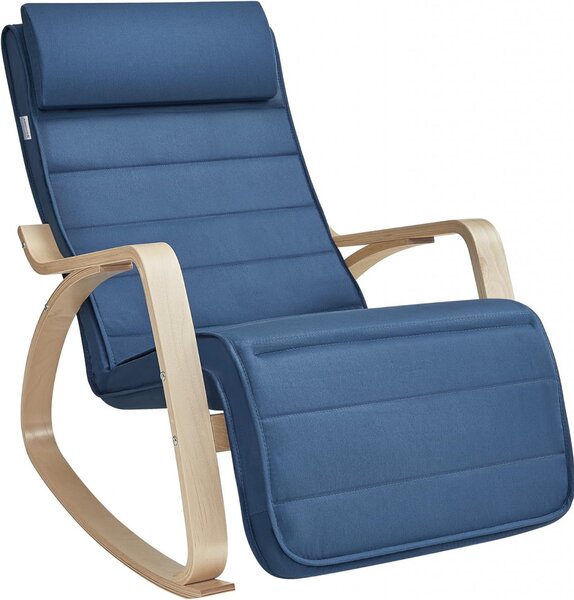 Scaun balansoar, Songmics, Albastru, 121.5x67x84 cm