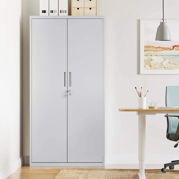 Dulap metalic de depozitare, Songmics, Gri, 80x40x180 cm