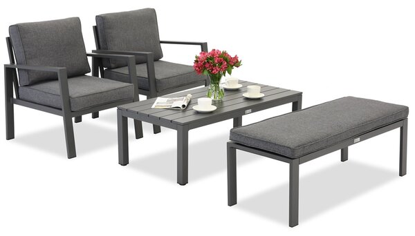 Zakintos Set mobilier de terasă cu bancă antracit Garden Point