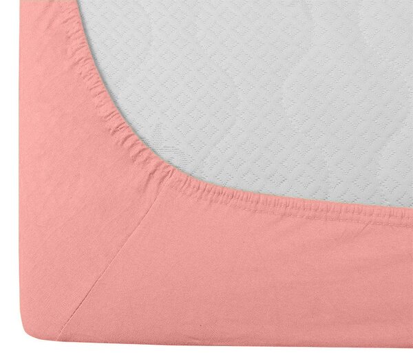 Cearsaf Jersey EXCLUSIVE cu elastic coral 90 x 200 cm