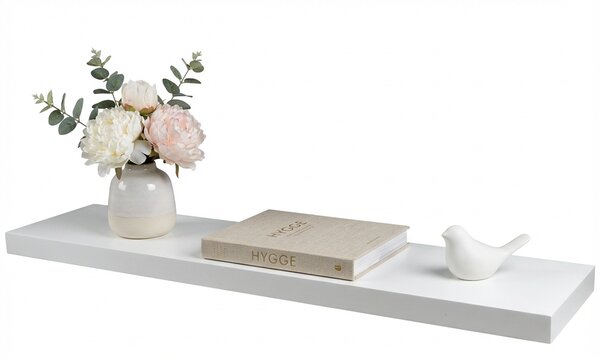 OFERTA Polita de perete SHELORA 120x23,5 cm, alba Calitatea II