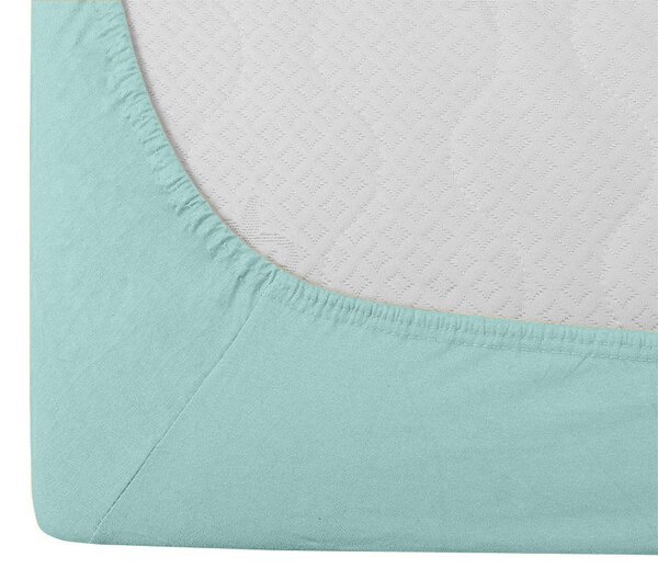 Cearsaf Jersey EXCLUSIVE cu elastic verde mentol deschis 90 x 200 cm