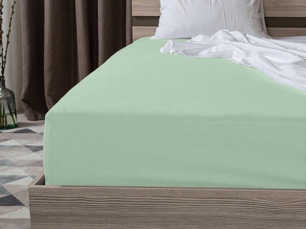 Cearsaf Jersey EXCLUSIVE cu elastic verde menta 90 x 200 cm