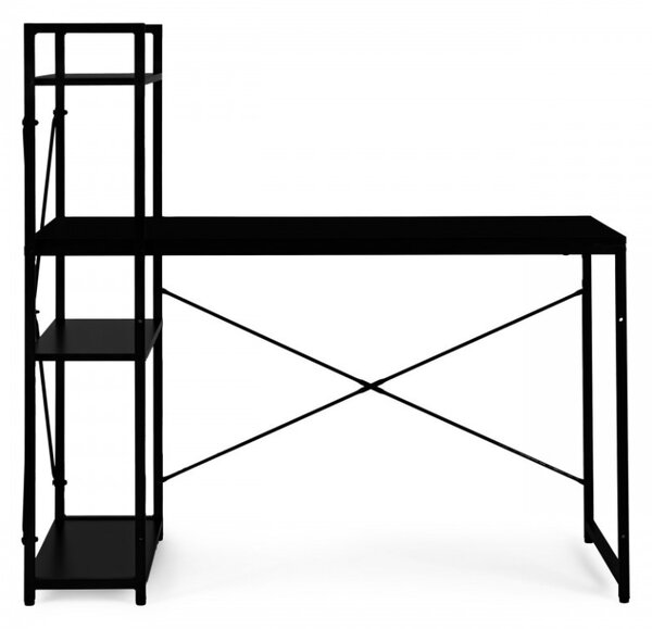 Birou cu raft LOFTY 120x60 cm, negru