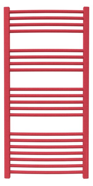 Calorifer baie portprosop colorat 600/1200 mm CELSIUS ROUND (include kit de instalare)-Textured Strawberry Red - RAL 3018 TEXT