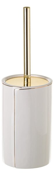 Perie de WC albă din ceramică Gold Lining – Casa Selección