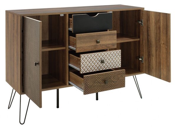 Bufet Boho Walnut 122x39.5x86 cm