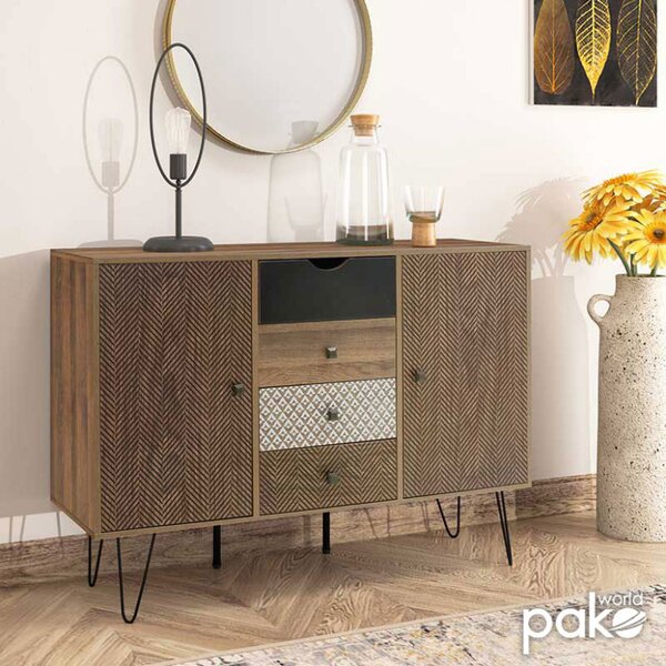 Bufet Boho Walnut 122x39.5x86 cm