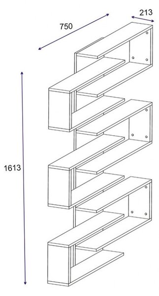 Raft Suspendat Hart Alb 75x21.5x161.5 cm