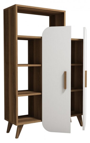 Biblioteca Form Walnut-Alb