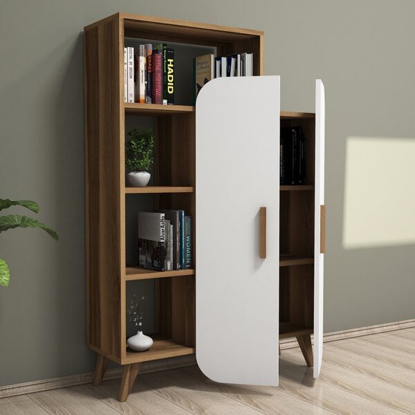 Biblioteca Form Walnut-Alb
