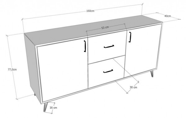 Consola Cordoba Walnut-Antracit
