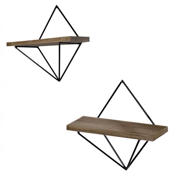 Raft de Perete WR046 Walnut-Negru