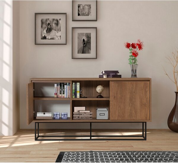 Consola Zela Walnut-Negru