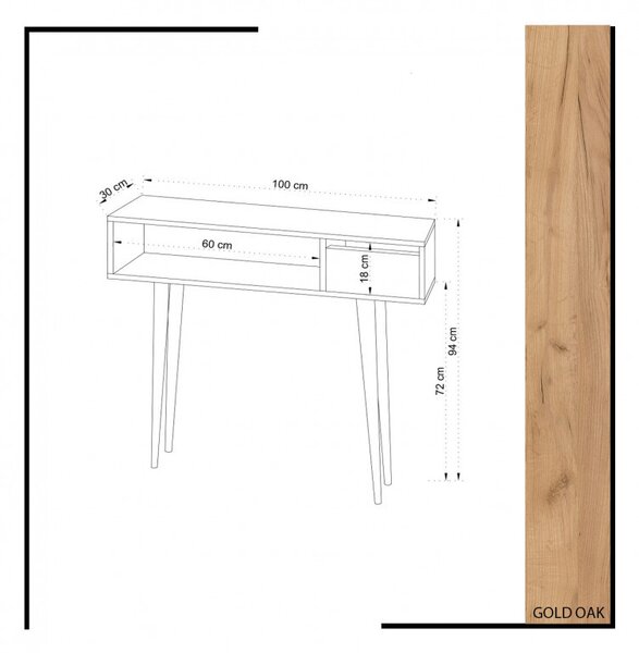 Consola Kiogi Oak-Alb