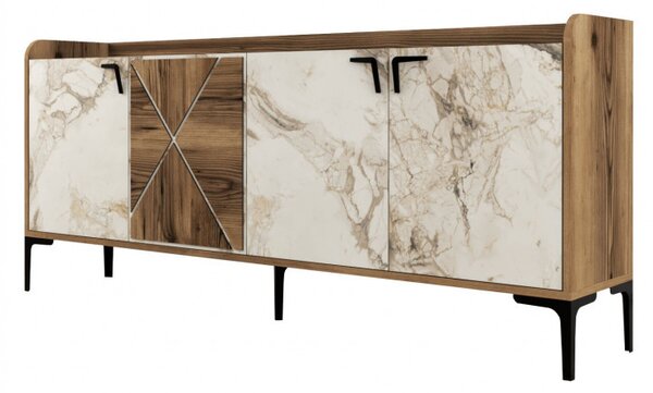 Consola Venedik Walnut-Alb