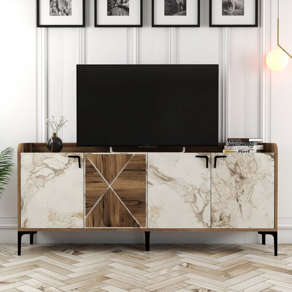 Consola Venedik Walnut-Alb