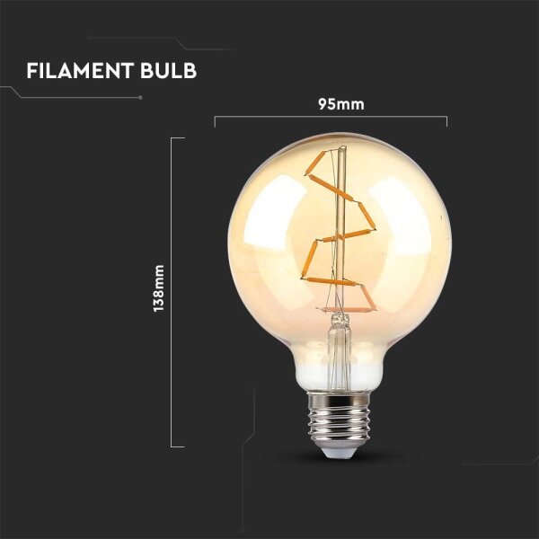 Bec LED FILAMENT G95 E27/4W/230V 2200K