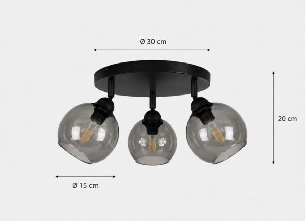 Spot UNO 3xE27/60W/230V negru