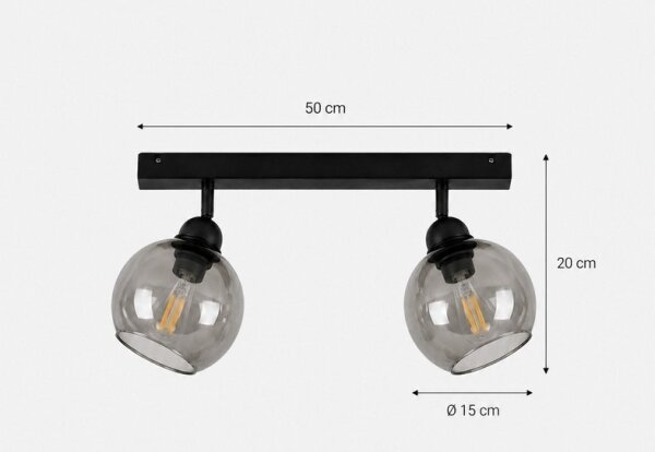 Spot UNO 2xE27/60W/230V negru