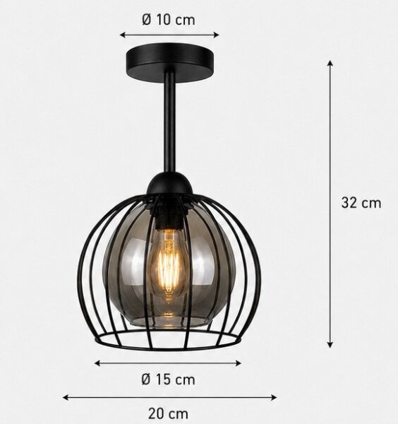 Lustră aplicată SOLO BLACK 1xE27/60W/230V
