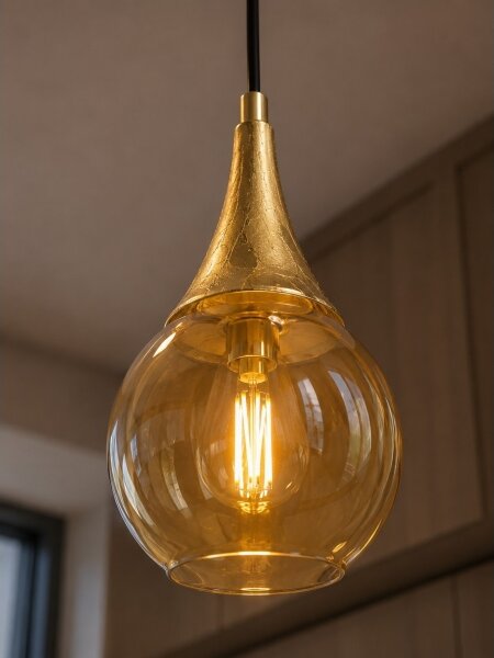 Lustră pe cablu LACRIMA HONEY 1xE27/60W/230V