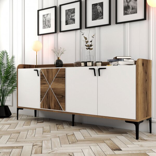 Consola Venedik Walnut-Alb