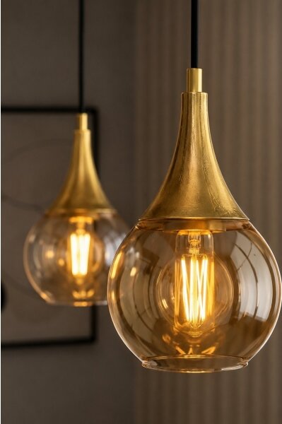 Lustră pe cablu LACRIMA HONEY 2xE27/60W/230V