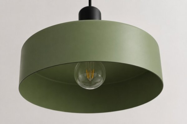Lustră pe cablu HAKI 1xE27/60W/230V verde/negru