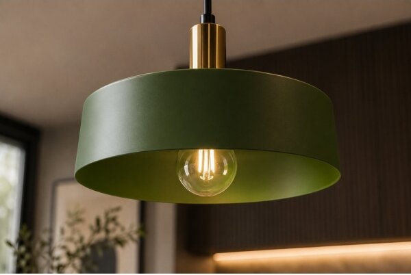 Lustră pe cablu HAKI 1xE27/60W/230V verde/crom lucios