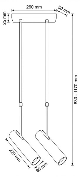 Brilagi - Pendul cu tijă SELE 2xGU10/30W/230V bej