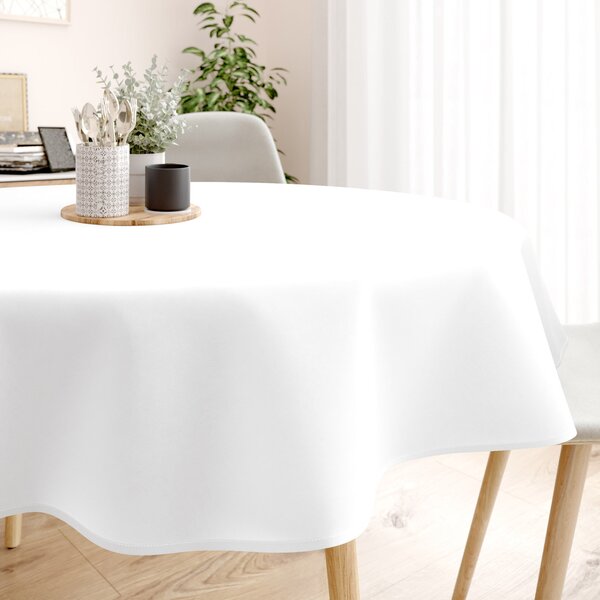 Goldea față de masă 100% bumbac alb - rotundă Ø 130 cm