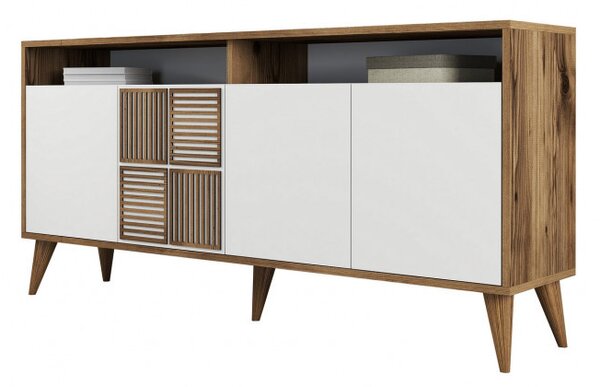 Consola Milan 160 - Walnut, Alb